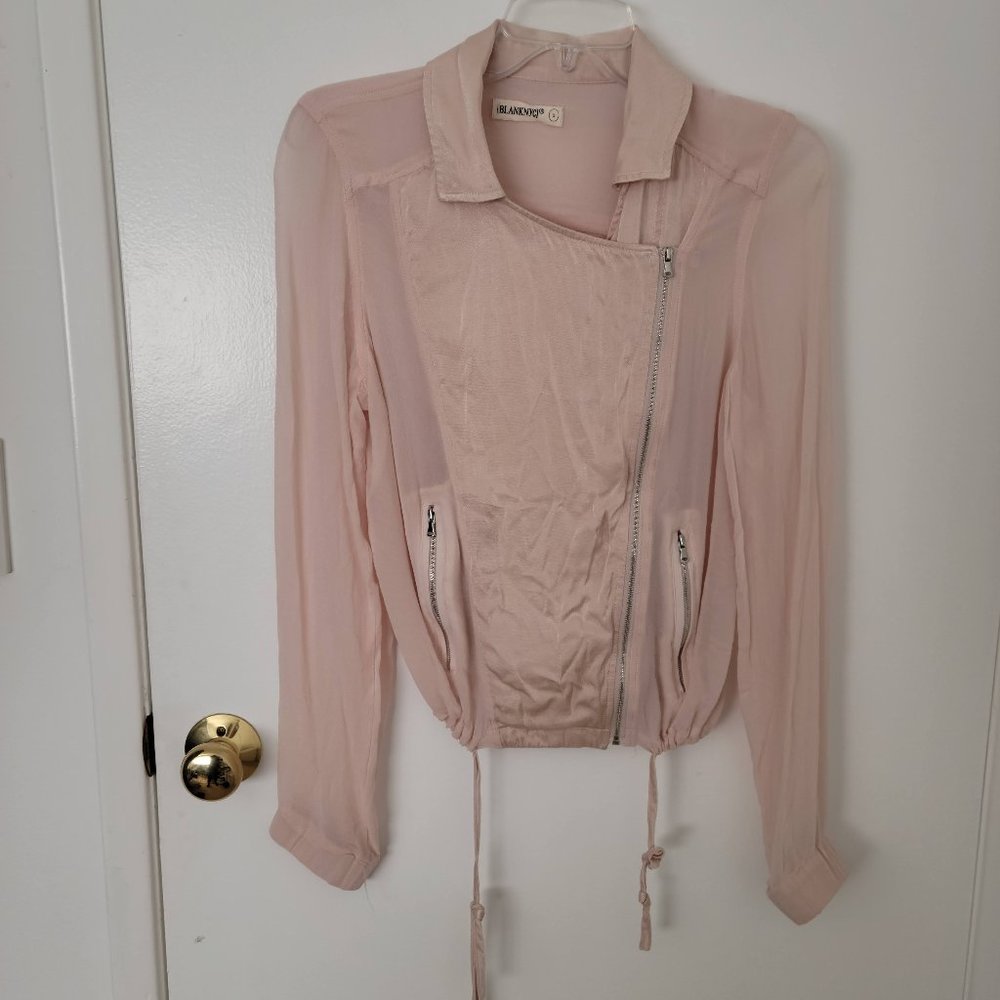 BlankNYC Pink Light Moto Jacket